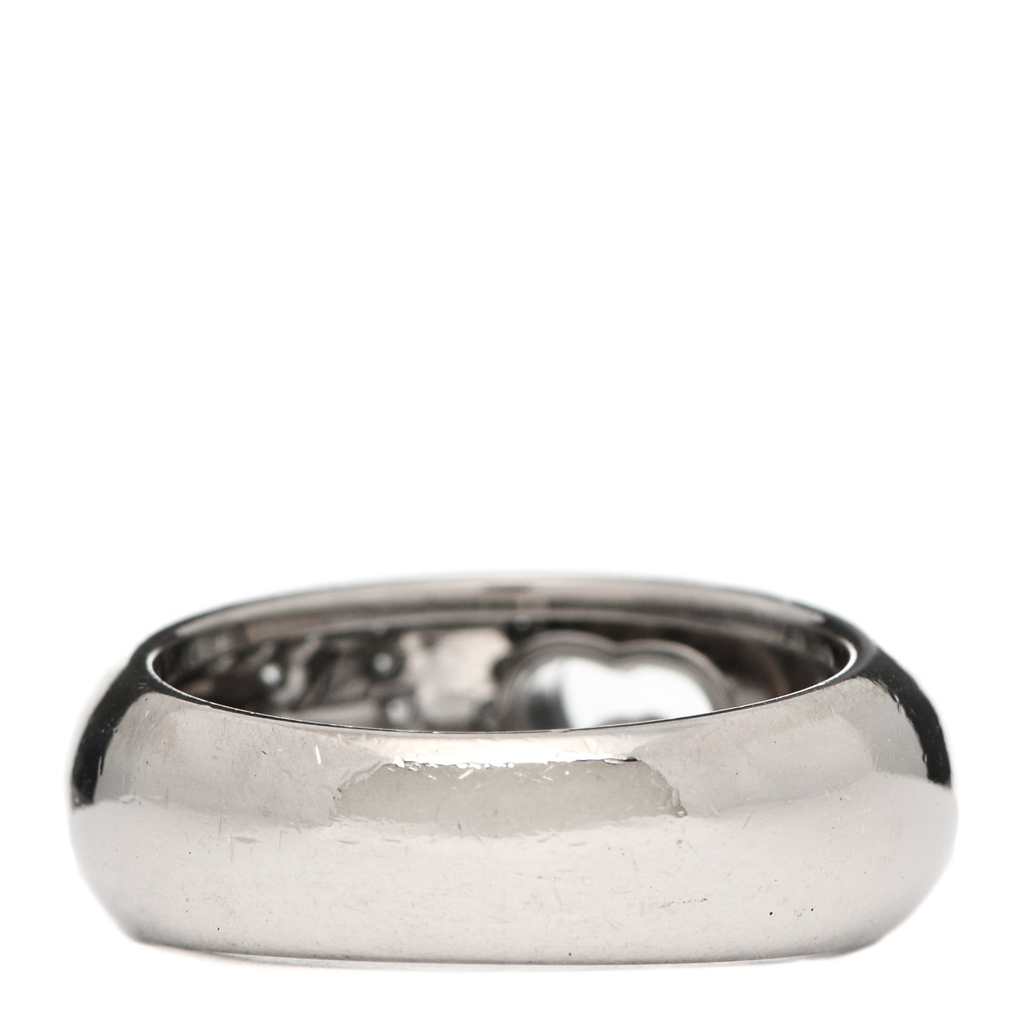 18K White Gold Happy Diamonds Love Heart Band Ring 53 6.25