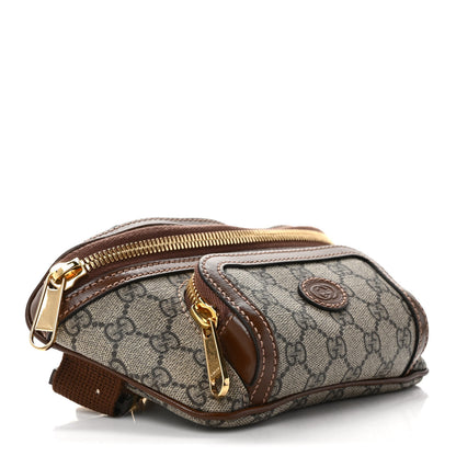 Gucci GG Supreme Monogram Textured Calfskin Retro Interlocking G Belt Bag Beige Ebony Brown Sugar 4 of 8