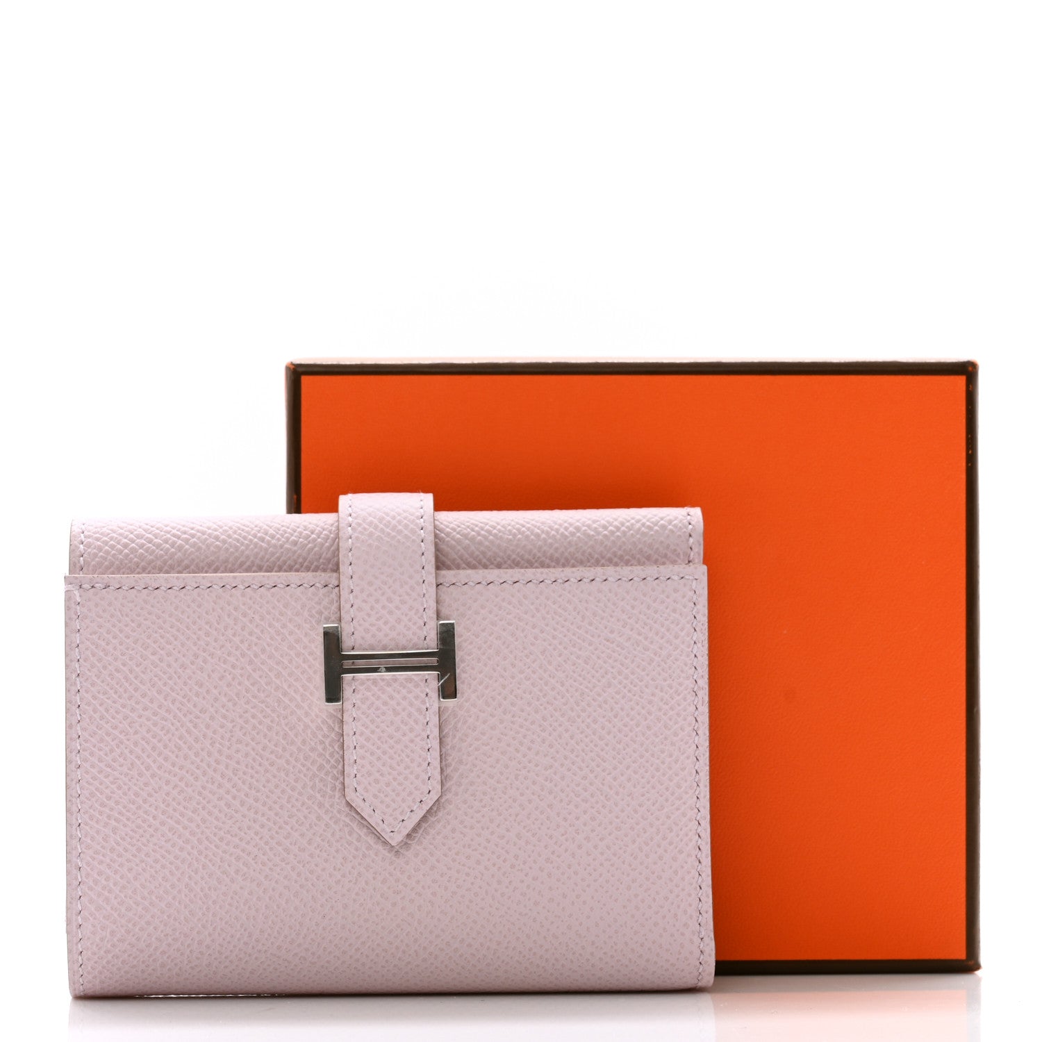 Hermes Epsom Tri-Fold Compact Bearn Wallet Mauve Sylvester 7 of 7