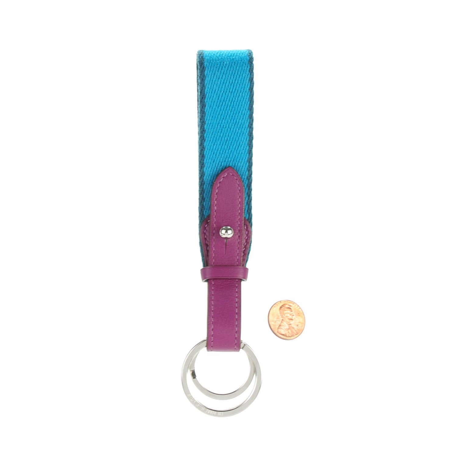 Hermes Swift Toile Woolykiz Key Holder Anemone Turquoise Colvert 2 of 5
