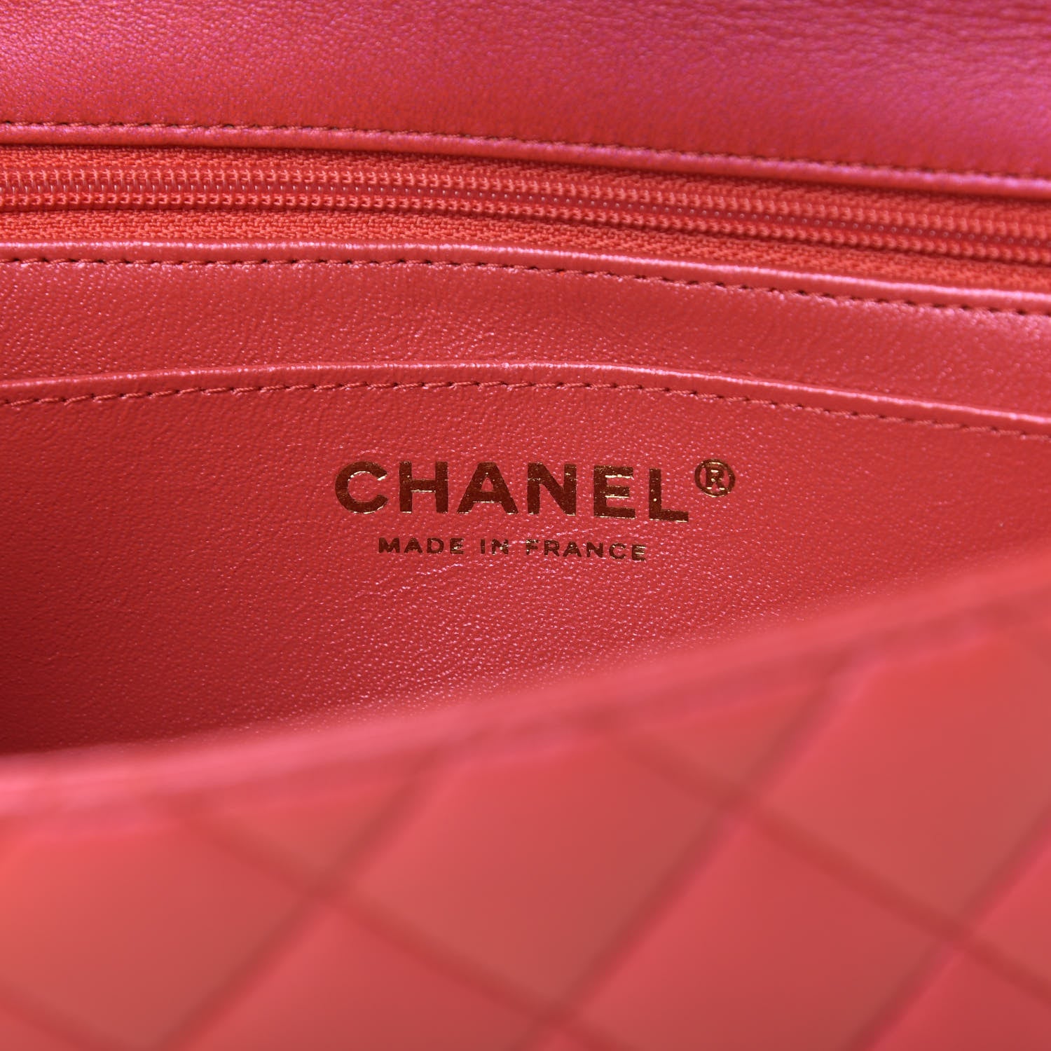 Chanel Iridescent Lambskin Quilted Mini Top Handle Rectangular Flap Red 8 of 11