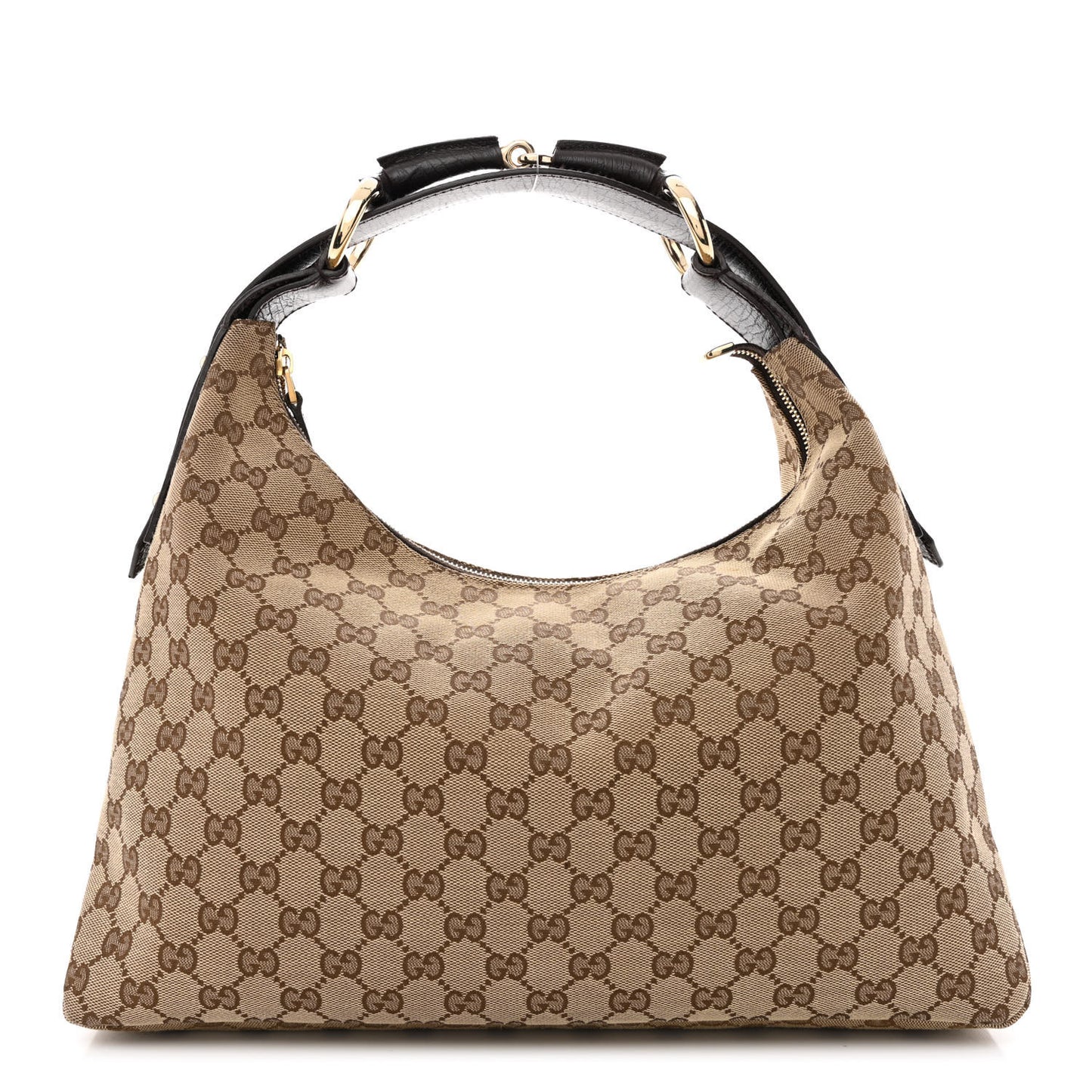 Monogram Medium Horsebit Chain Hobo Dark Brown