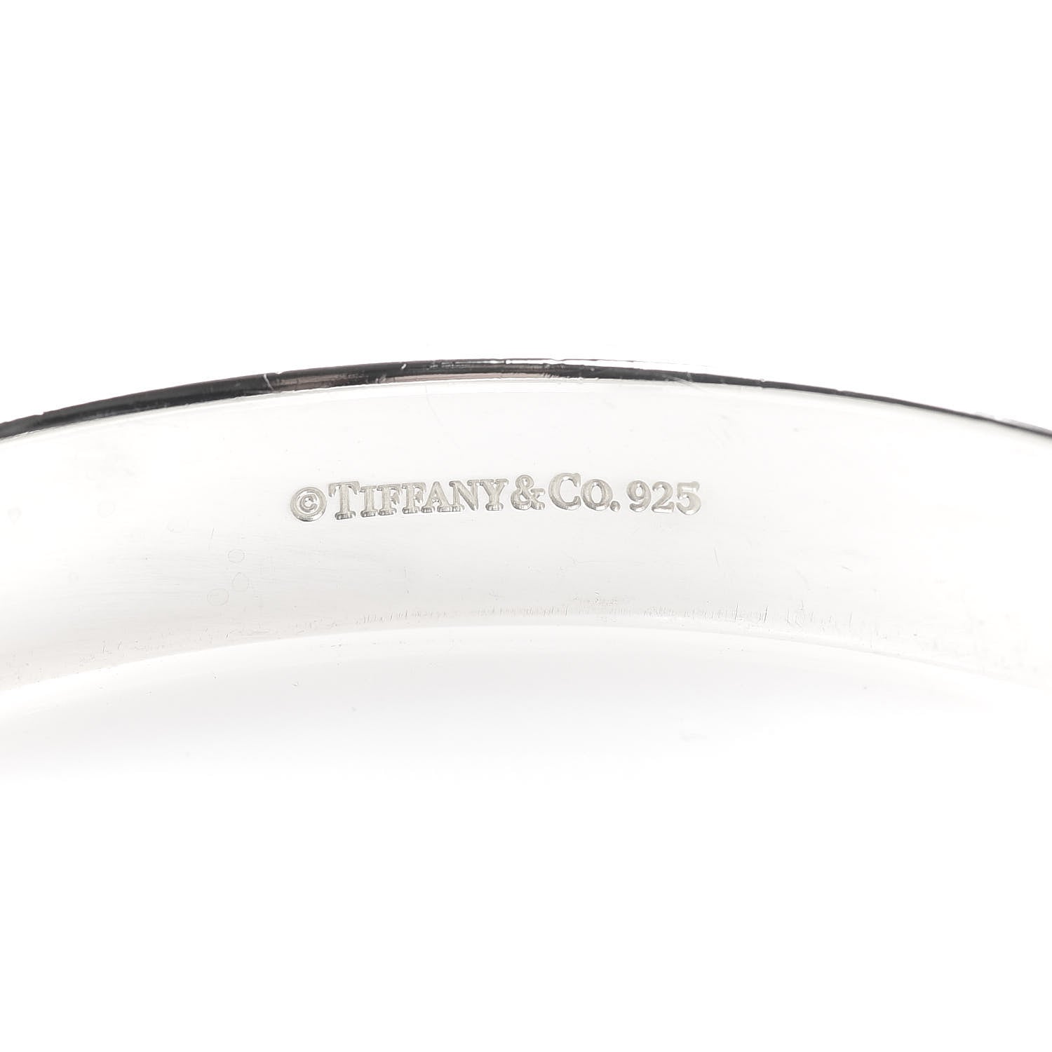 Tiffany Sterling Silver Diamond Narrow Locks Bangle Bracelet 4 of 4