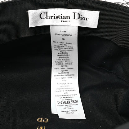 Christian Dior Cotton Canvas Arty Cap with Veil 58 Black 7 of 7