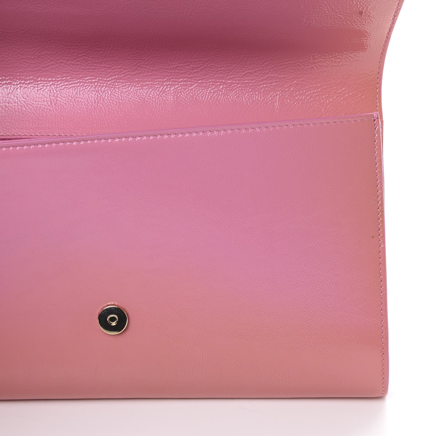 Saint Laurent Textured Patent Large Belle De Jour Clutch Pink 8 of 9