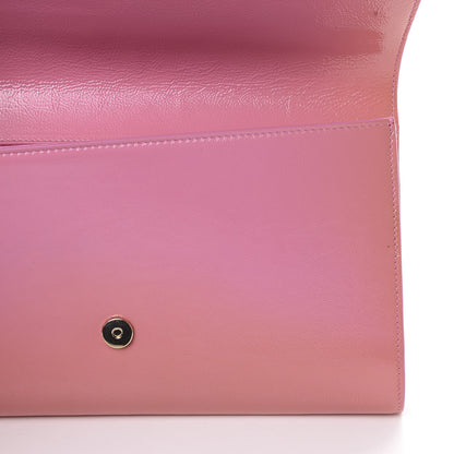 Saint Laurent Textured Patent Large Belle De Jour Clutch Pink 8 of 9