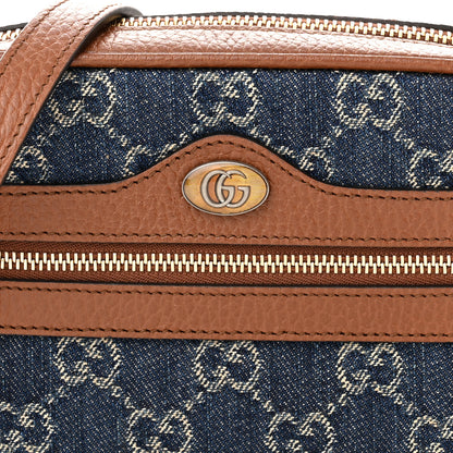 Gucci New Denim GG Monogram Dollar Calfskin Mini Ophidia Shoulder Bag Blue Tea Cuir Epilog 8 of 10