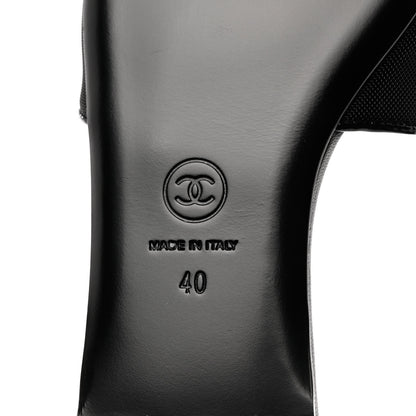 Chanel Mesh Patent Calfskin CC Mules 40 Black 7 of 9