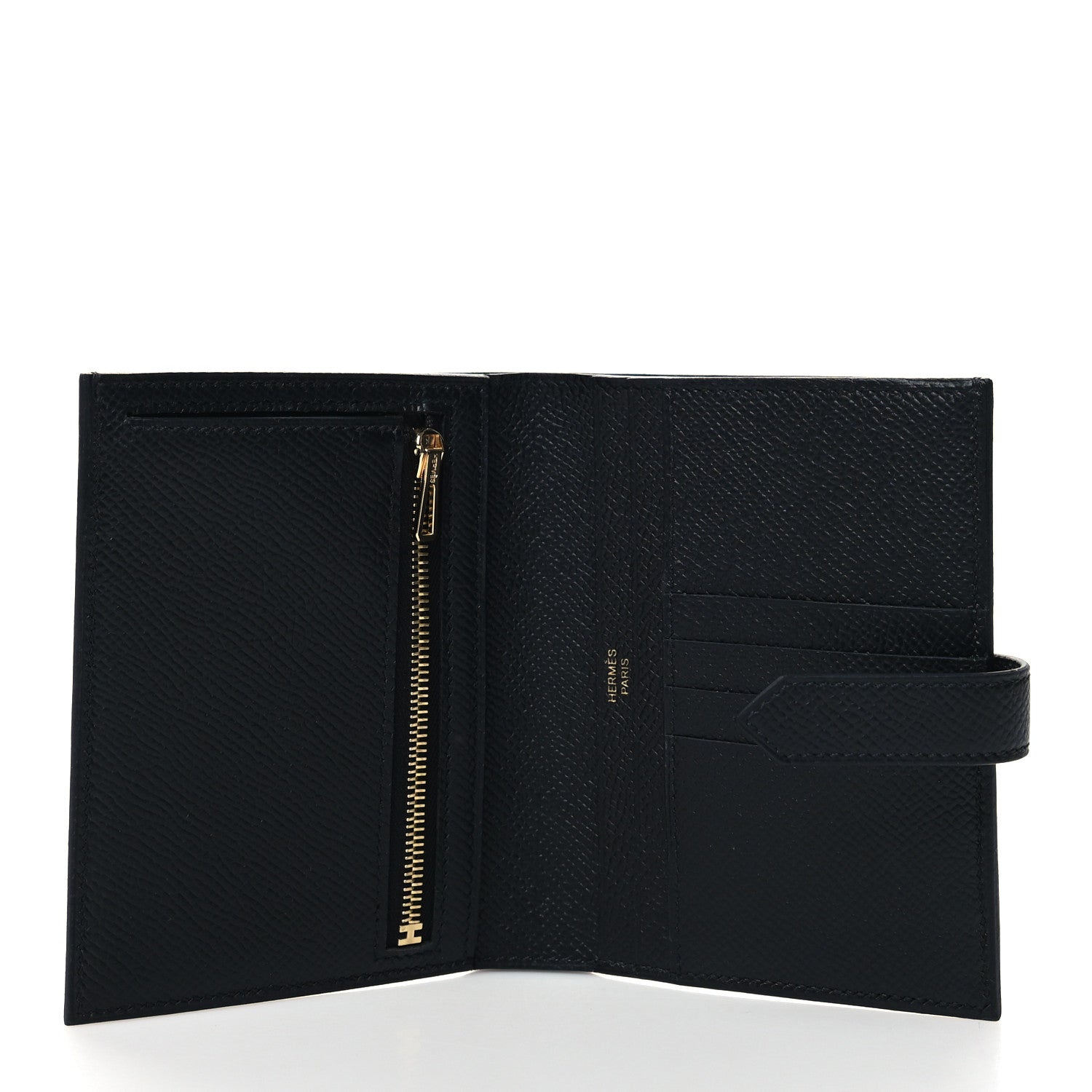 Hermes Epsom Bearn Compact Wallet Black 5 of 9