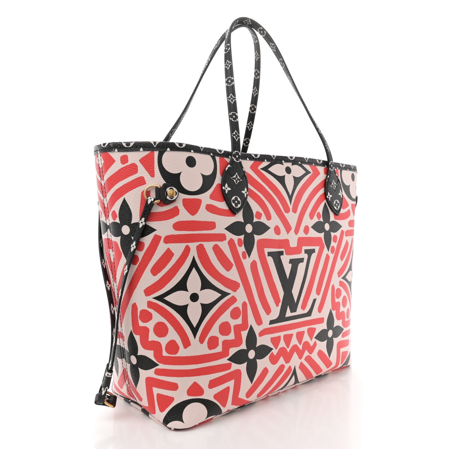 Monogram Giant Crafty Neverfull MM Creme Rouge Black