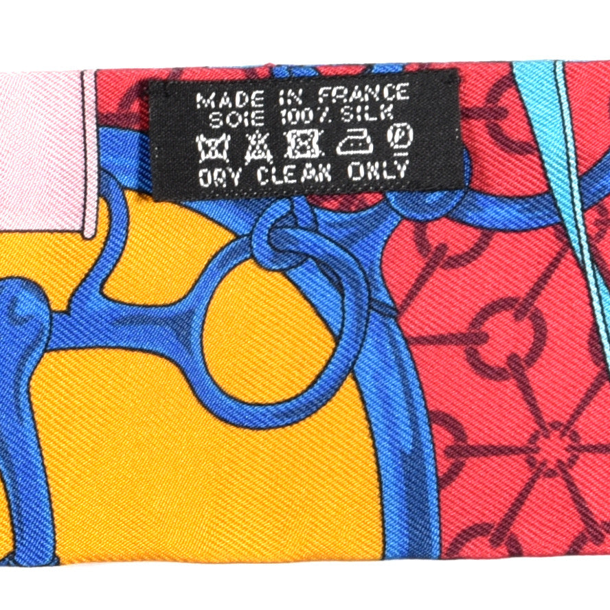 Hermes Silk La Promenade Du Matin Twilly Bleu Fuchsia Rouge 4 of 4