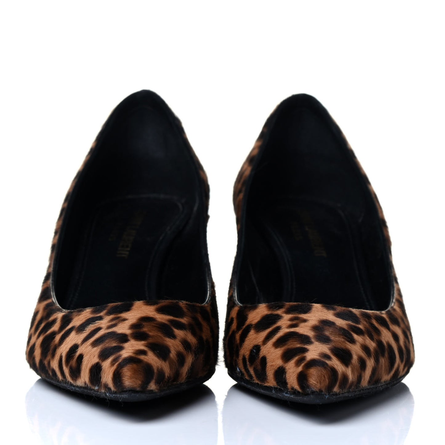 Calf Hair Leopard Print Pumps 37.5 Brown