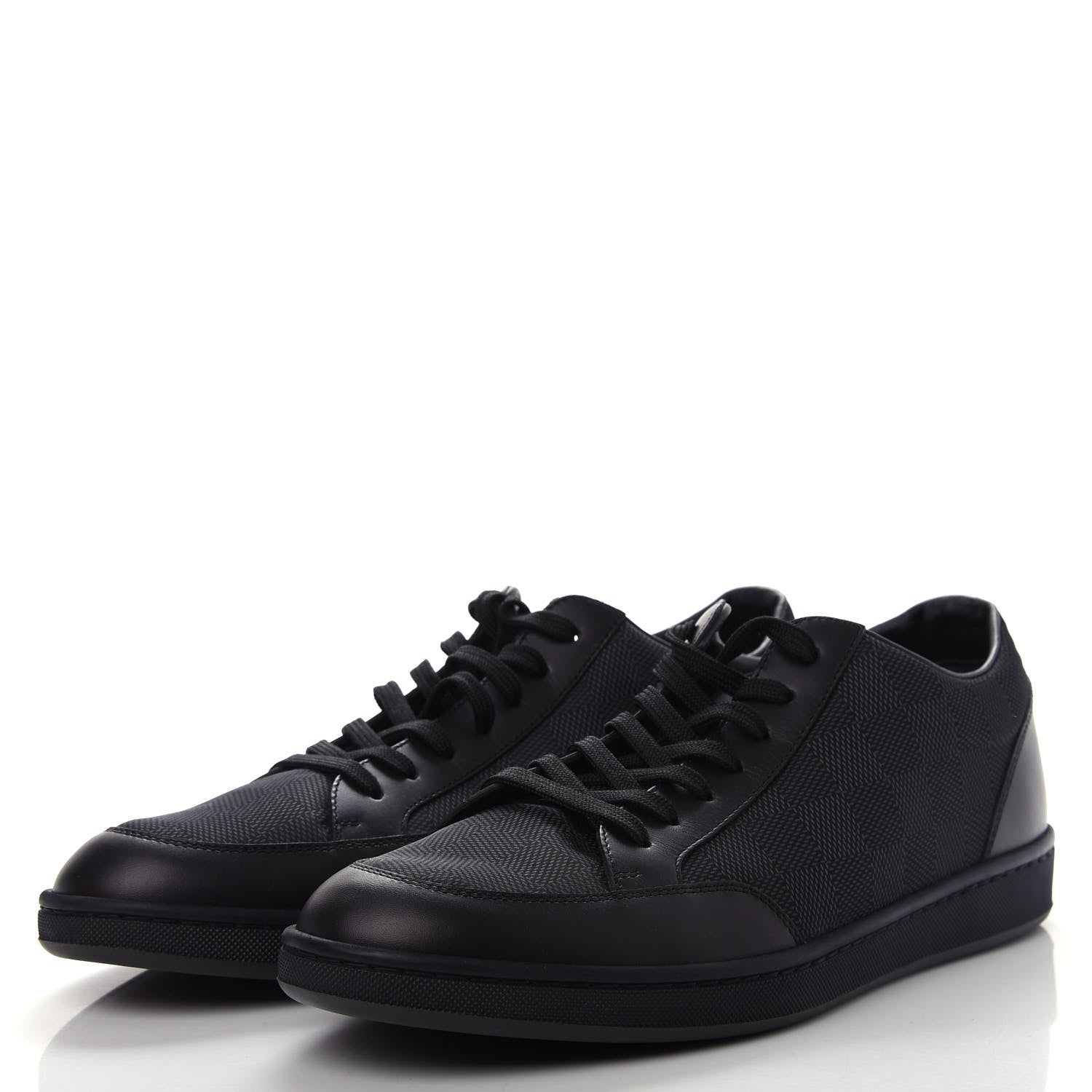 Louis Vuitton Calfskin Nylon Damier Offshore Sneakers 7 Black 3 of 11