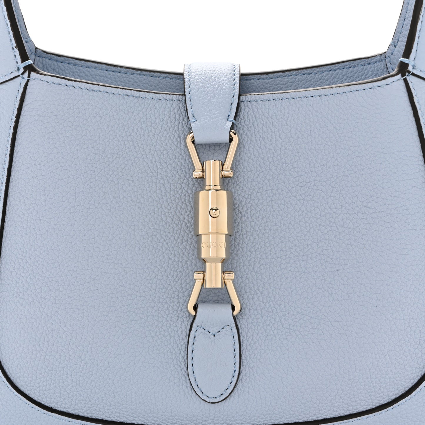 Grained Calfskin Web Medium Jackie 1961 Hobo Light Blue