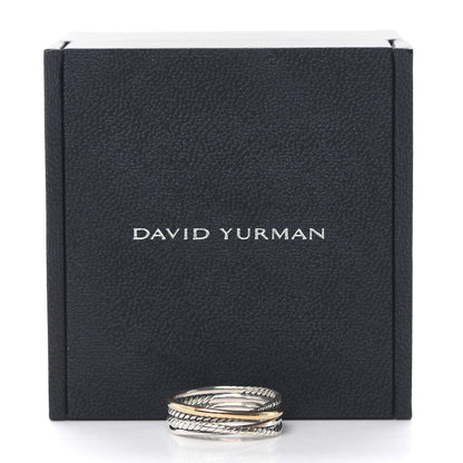 David Yurman Sterling Silver 14K Yellow Gold Narrow Crossover Ring 56 7.5 5 of 5