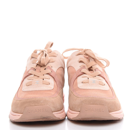 Chanel Suede Calfskin CC Sneakers 40.5 Pink 2 of 12