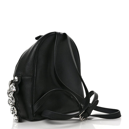Fendi Vitello Dolce Crystal Croc Tail Mini Backpack Black 3 of 9