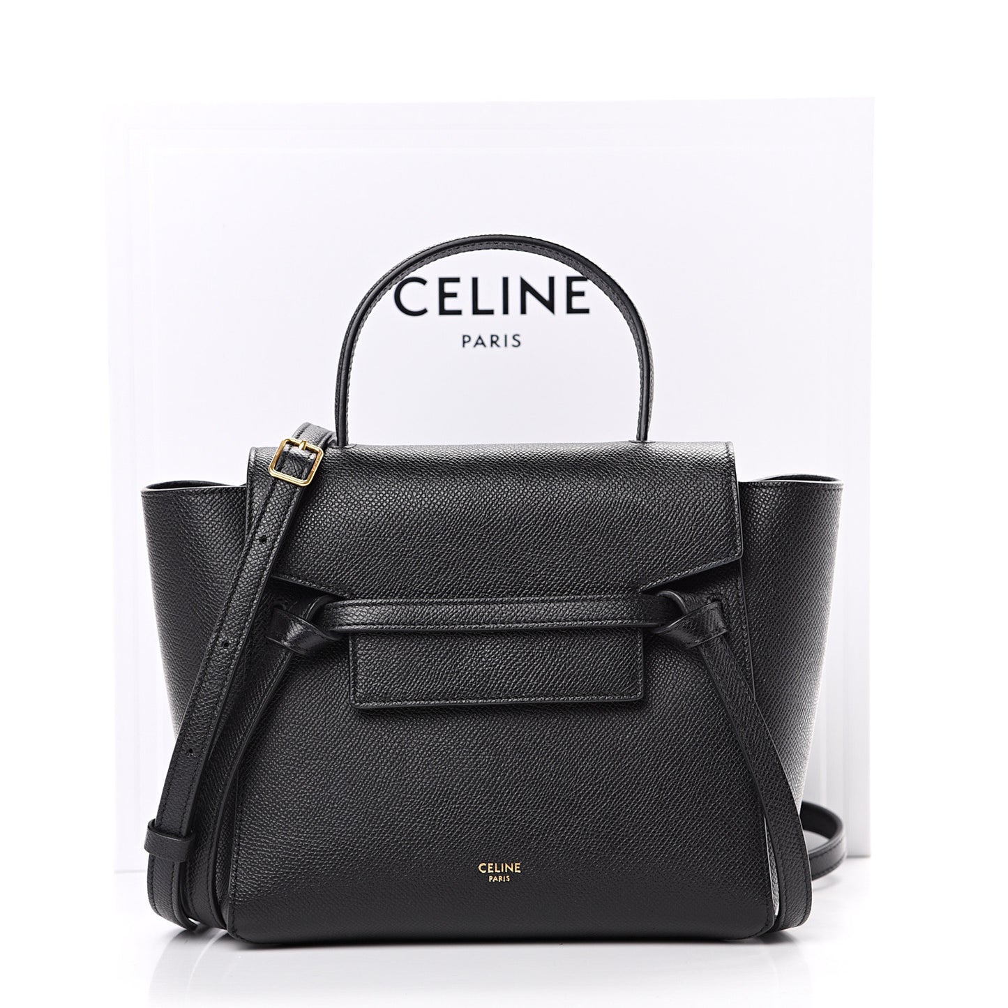Grained Calfskin Micro Belt Bag Black