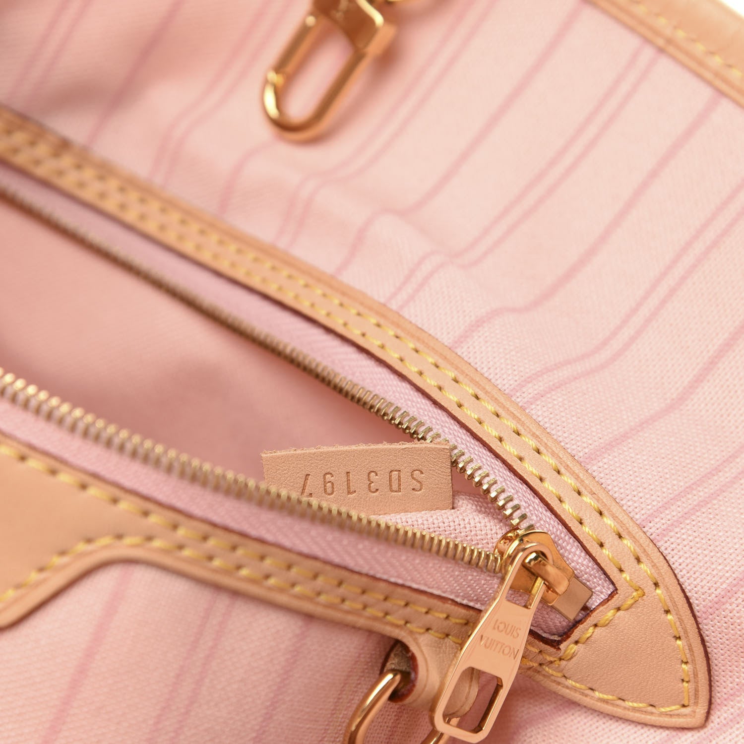 Louis Vuitton Damier Azur Delightful MM Rose Ballerine 10 of 11