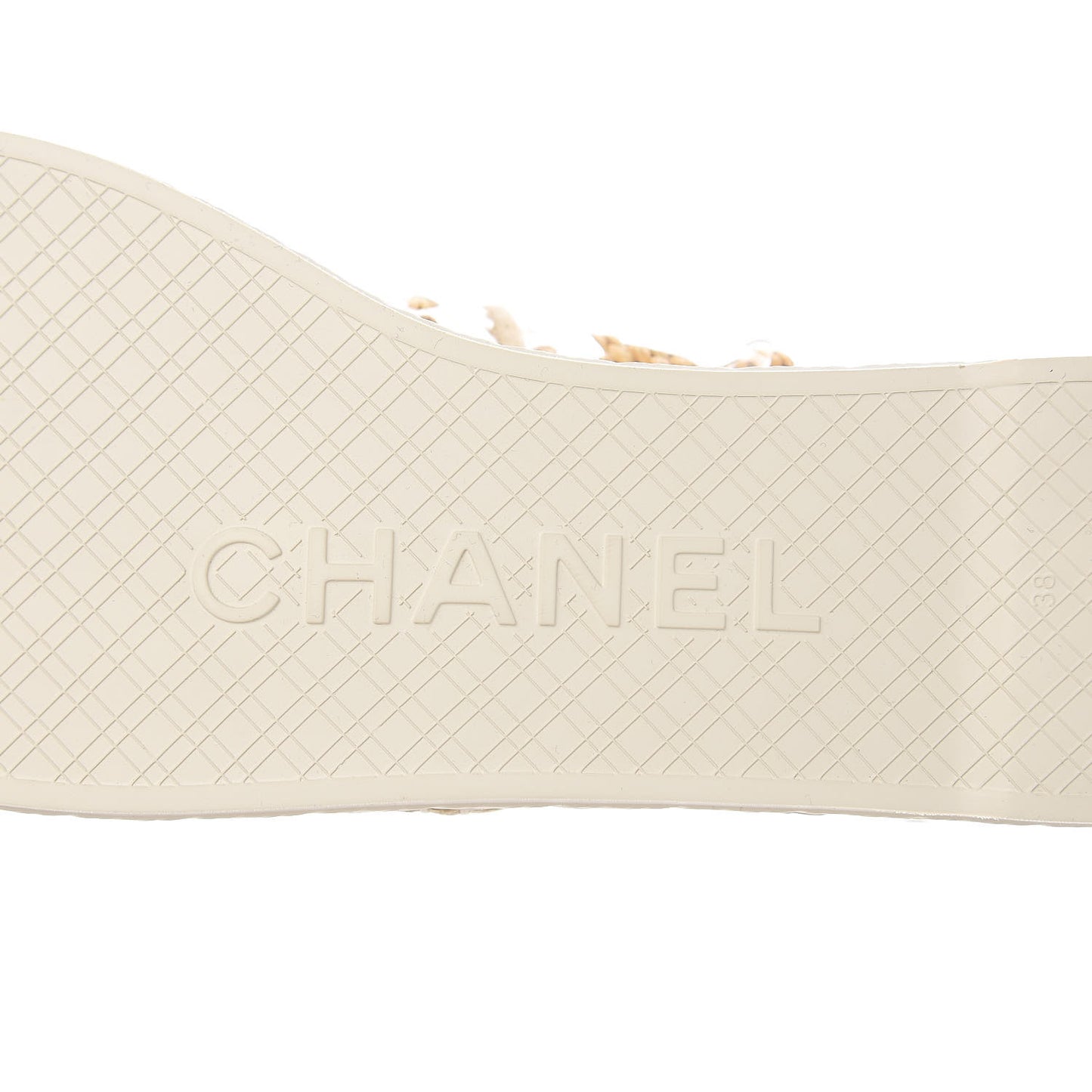 PVC Straw CC Espadrilles 38 Beige