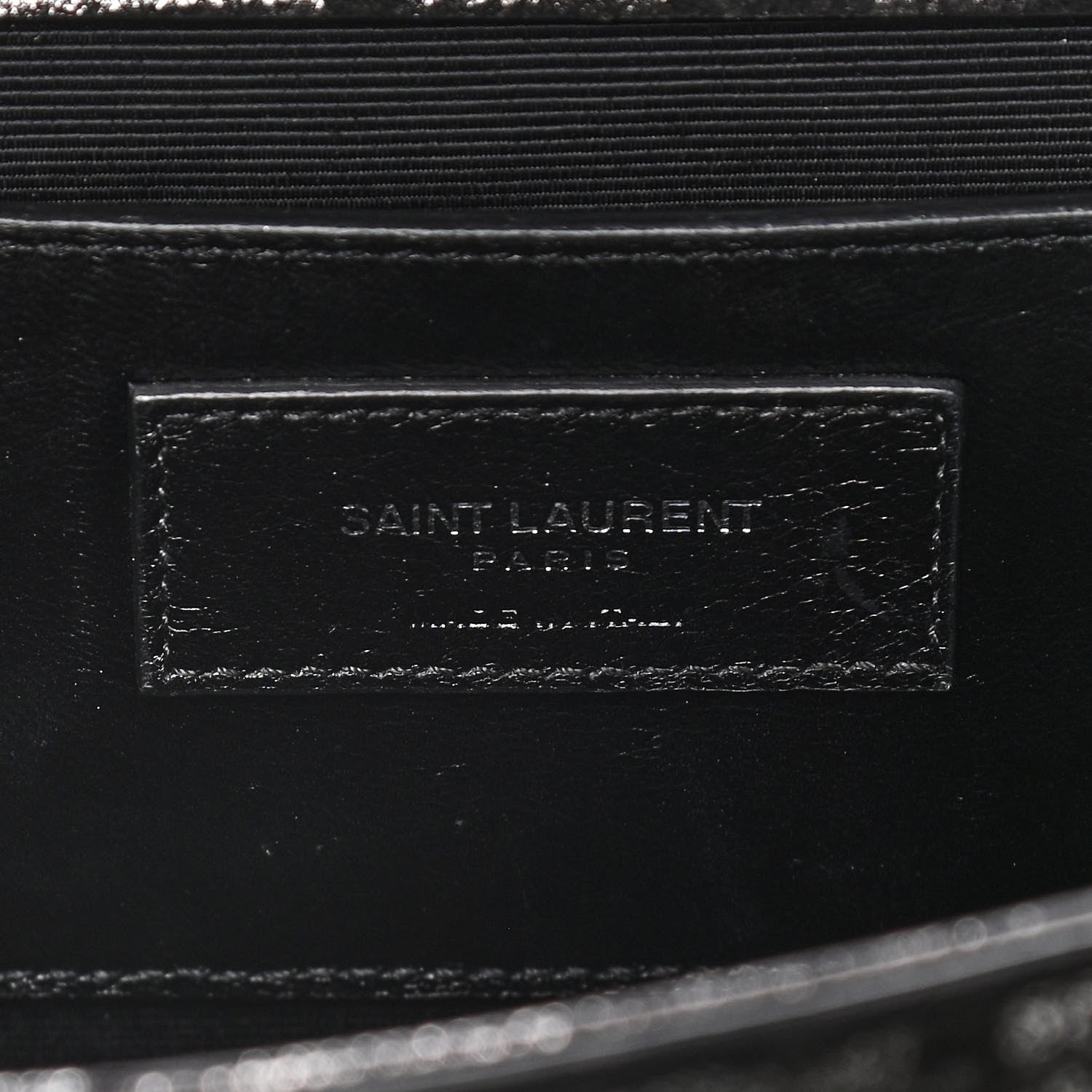 Saint Laurent Metallic Fabric Camouflage Medium Classic Monogram Kate Tassel Satchel Black 6 of 12