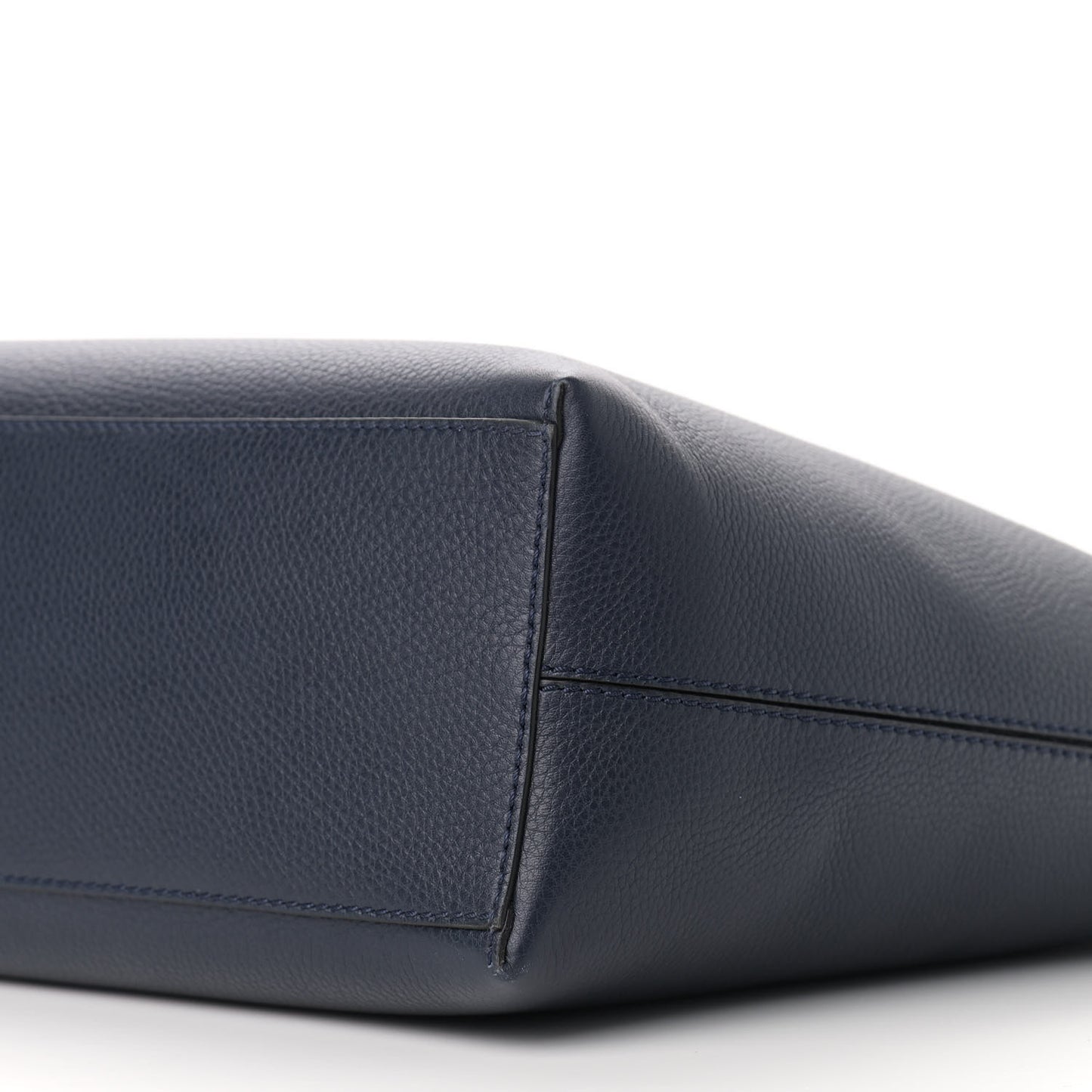 Grained Calfskin Rockstud Shoulder Tote Marine