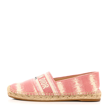 Christian Dior Cotton Embroidered D-Stripes Granville Espadrille 37 Deep Nude 1 of 10