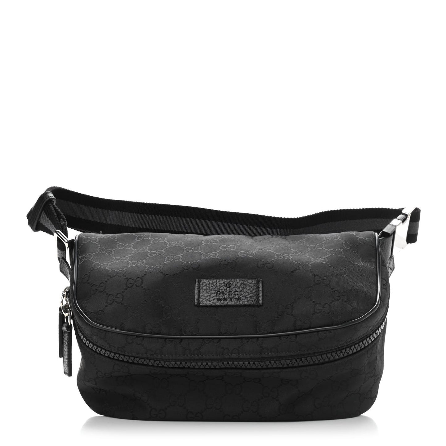 Nylon Monogram Fanny Pack Belt Bag Black