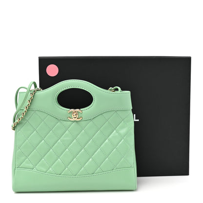 Chanel Shiny Lambskin Quilted Mini 31 Shopping Bag Light Green 11 of 11