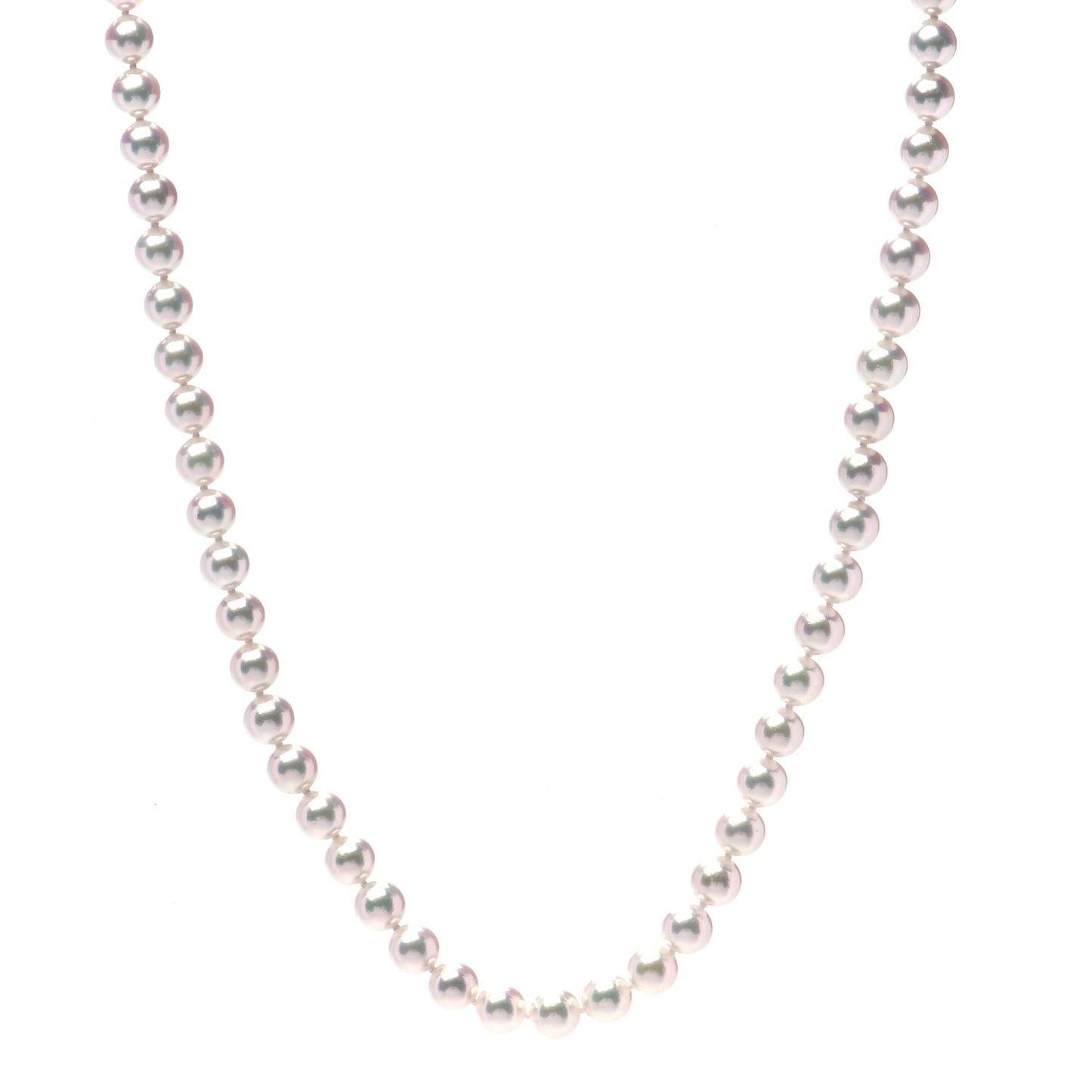 Sterling Silver Akoya Pearl 6.5-7mm Strand Necklace 18