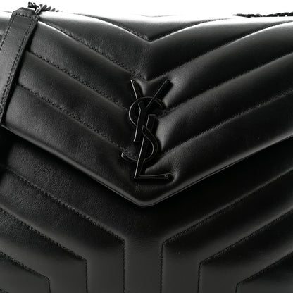 Saint Laurent Calfskin Y Quilted Monogram Monochrome Medium Loulou Chain Satchel Black 7 of 10