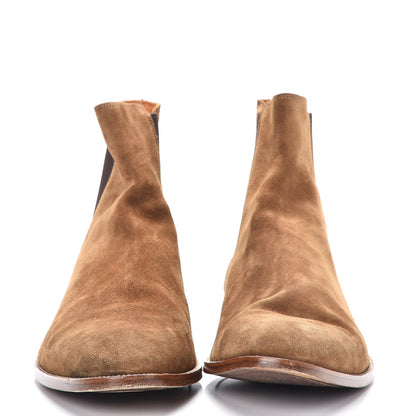 Saint Laurent Mens Suede Wyatt Chelsea Boots 48 Brown 2 of 13