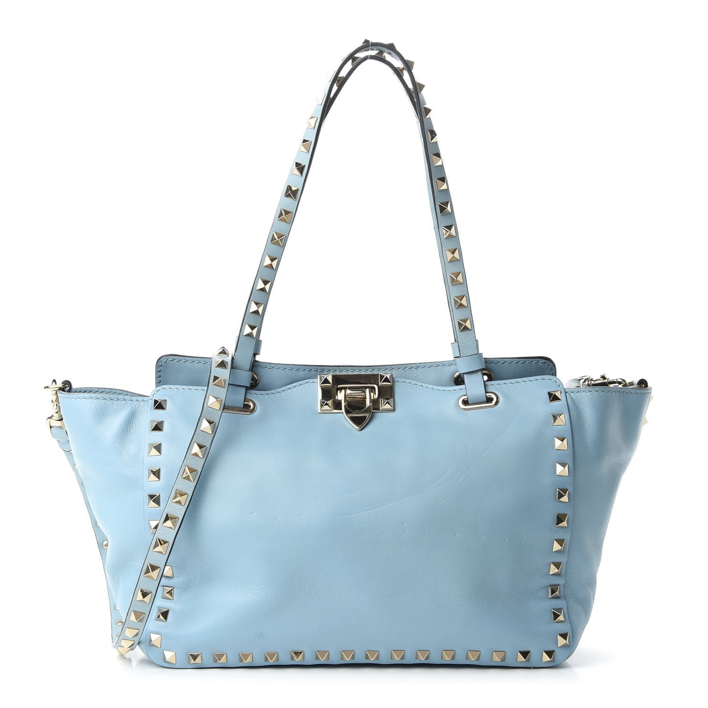 Vitello Small Rockstud Tote Sky Sorbet