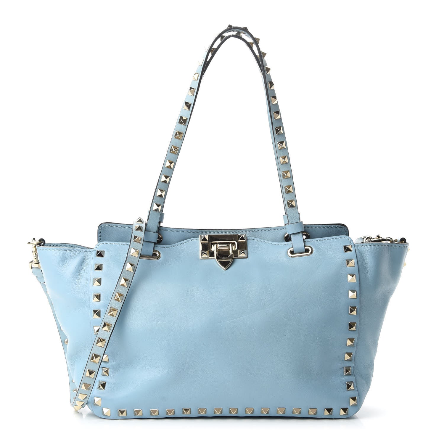 Valentino Garavani Vitello Small Rockstud Tote Sky Sorbet 1 of 11