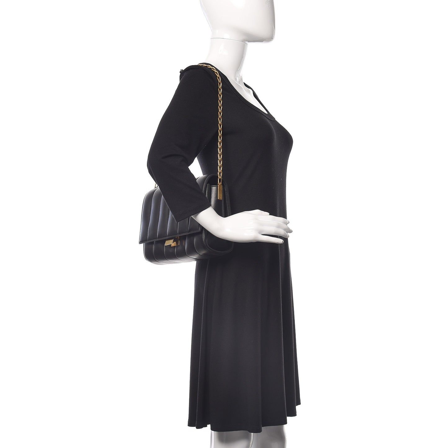 Lambskin Quilted Shoulder Bag Black