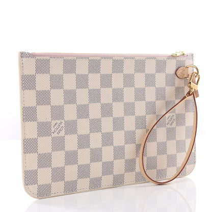 Louis Vuitton Damier Azur Neverfull MM GM Pochette Rose Ballerine 2 of 7