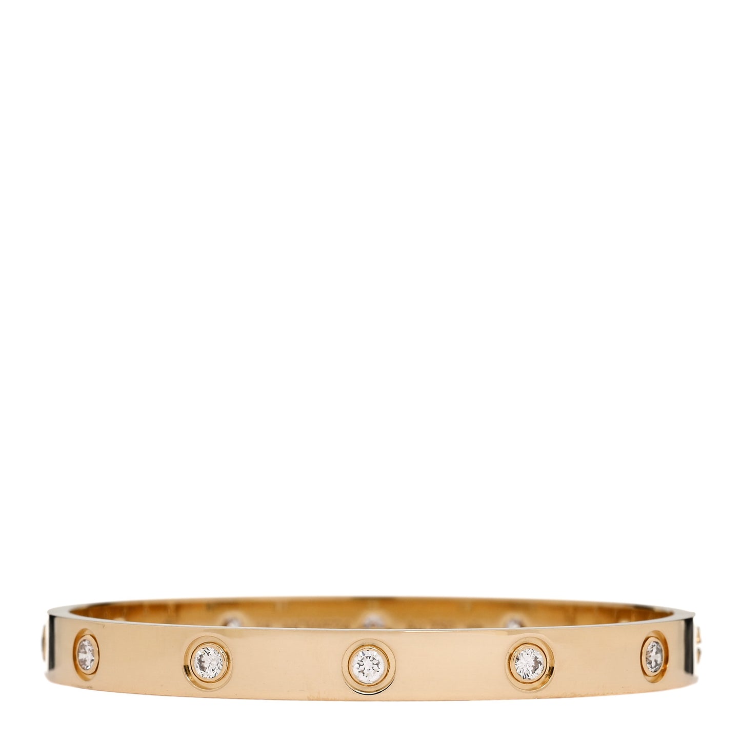18K Yellow Gold 10 Diamond LOVE Bracelet 16