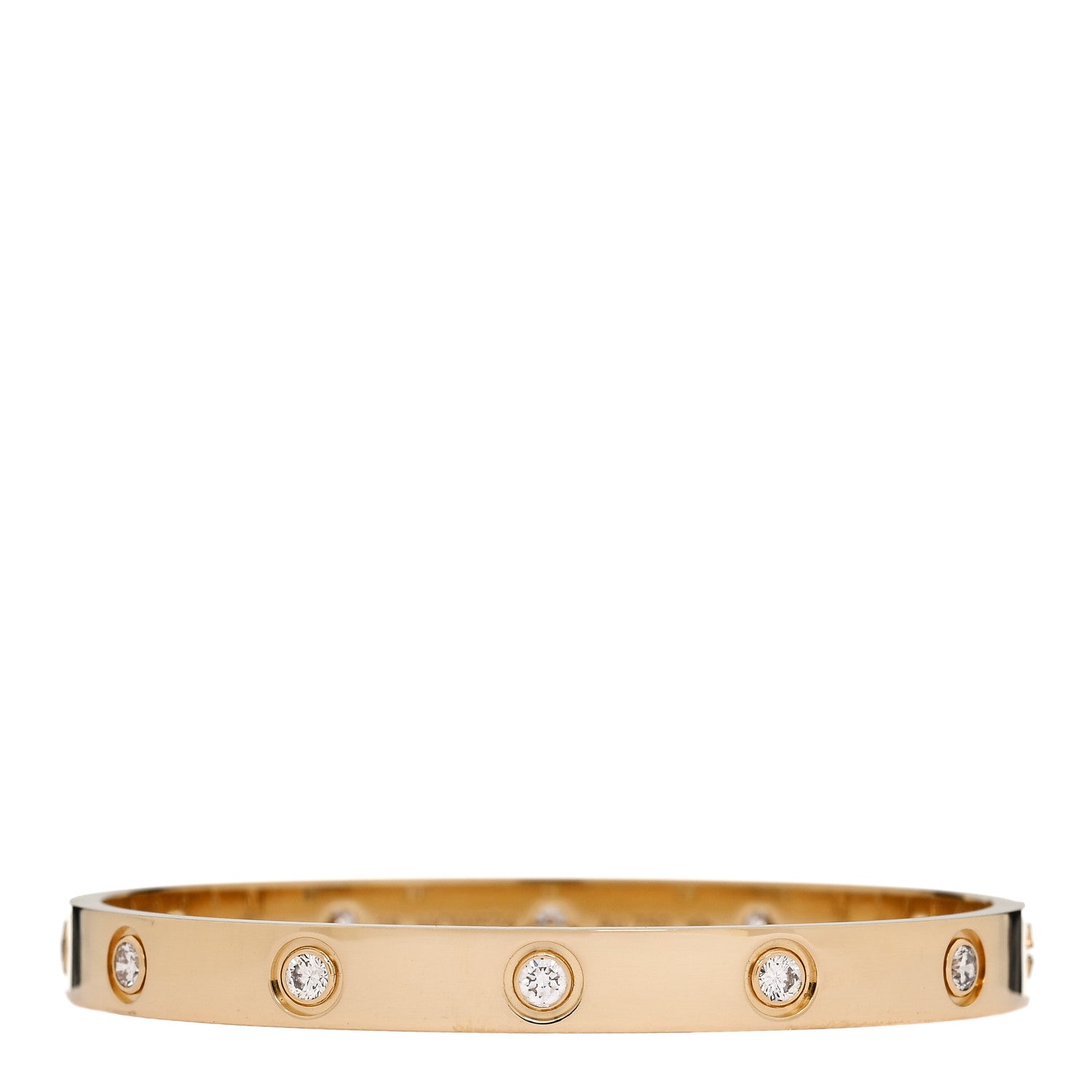 Cartier 18K Yellow Gold 10 Diamond LOVE Bracelet 16 1 of 9