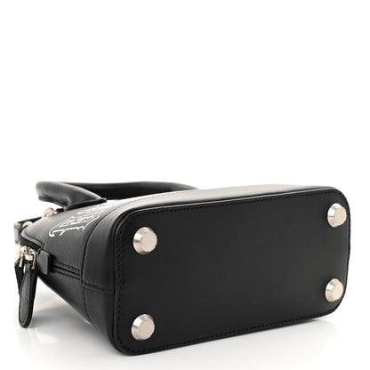 Balenciaga Calfskin Gothic Logo XXS Ville Top Handle Bag Black White 4 of 10