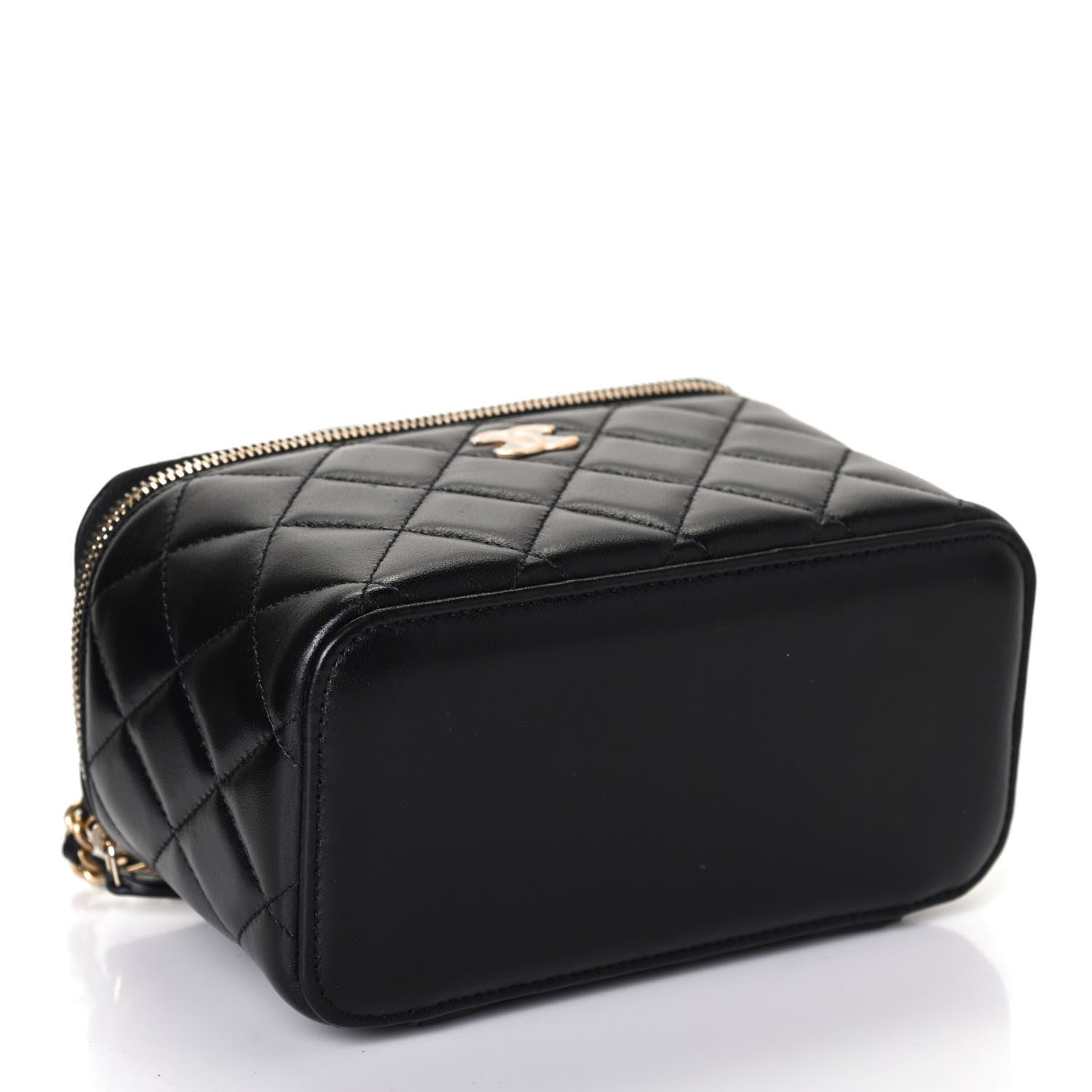 Chanel Lambskin Quilted Small Top Handle Vanity Case With Chain Black 4 of 4