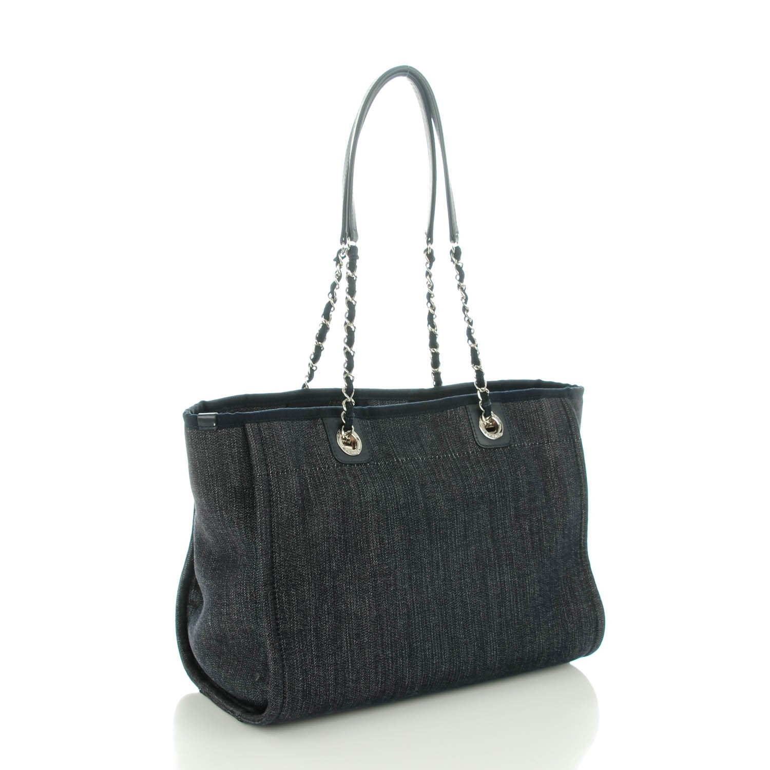Chanel Canvas Small Deauville Tote Dark Blue 3 of 7