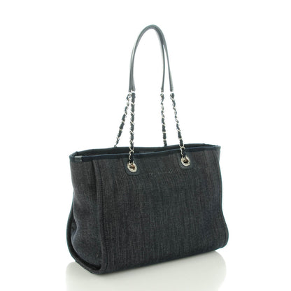 Chanel Canvas Small Deauville Tote Dark Blue 3 of 7