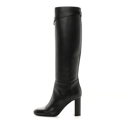 Hermes Heritage Calfskin Story Boots 38.5 Black 1 of 9