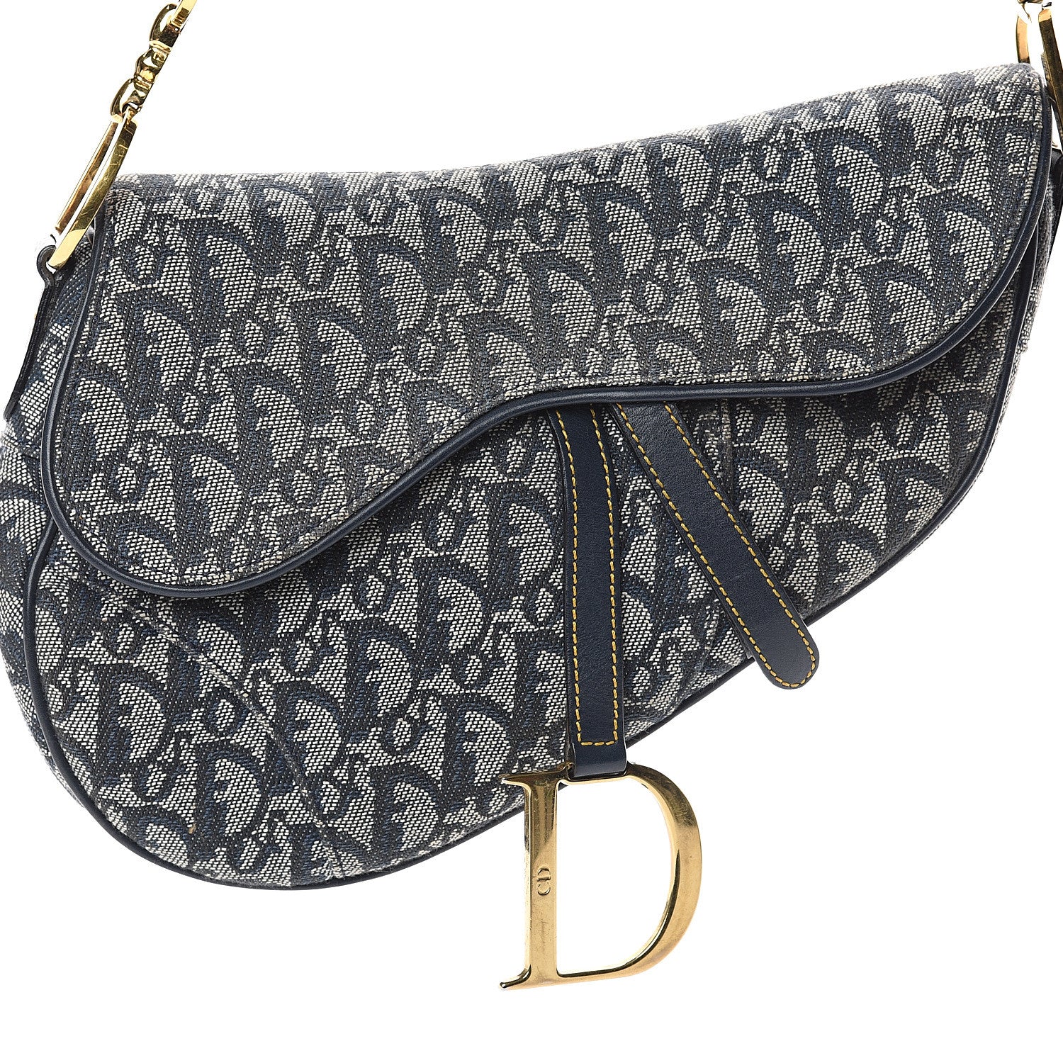 Christian Dior Monogram Saddle Bag Blue 6 of 9