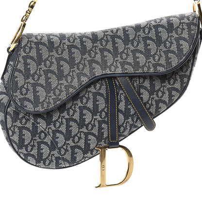 Christian Dior Monogram Saddle Bag Blue 6 of 9