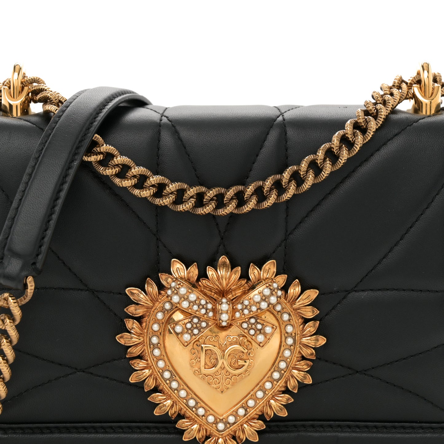 Calfskin Medium Devotion Crossbody Bag Black
