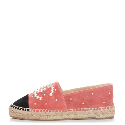 Chanel Suede Pearl CC Espadrilles 36 Pink 1 of 10