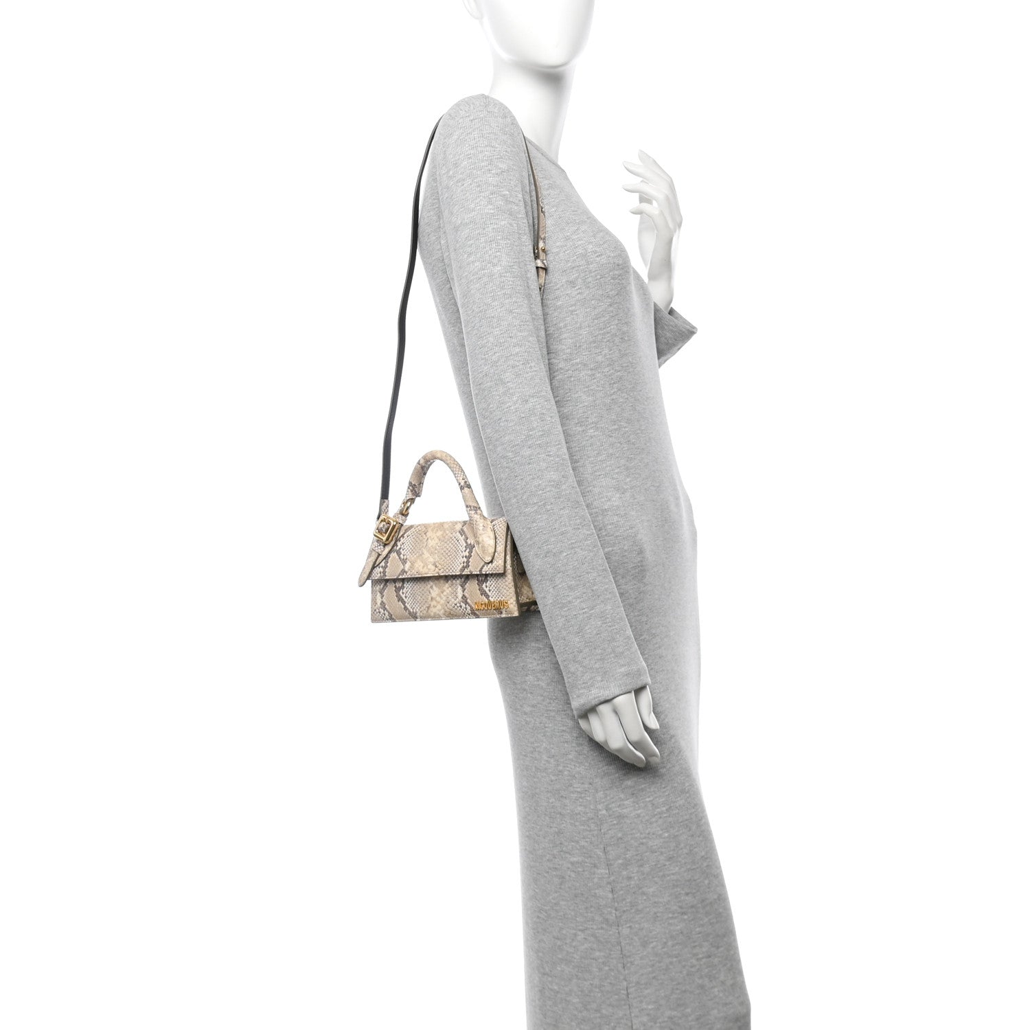 Jacquemus Snakeskin Le Chiquito Boucle Long Beige 2 of 10
