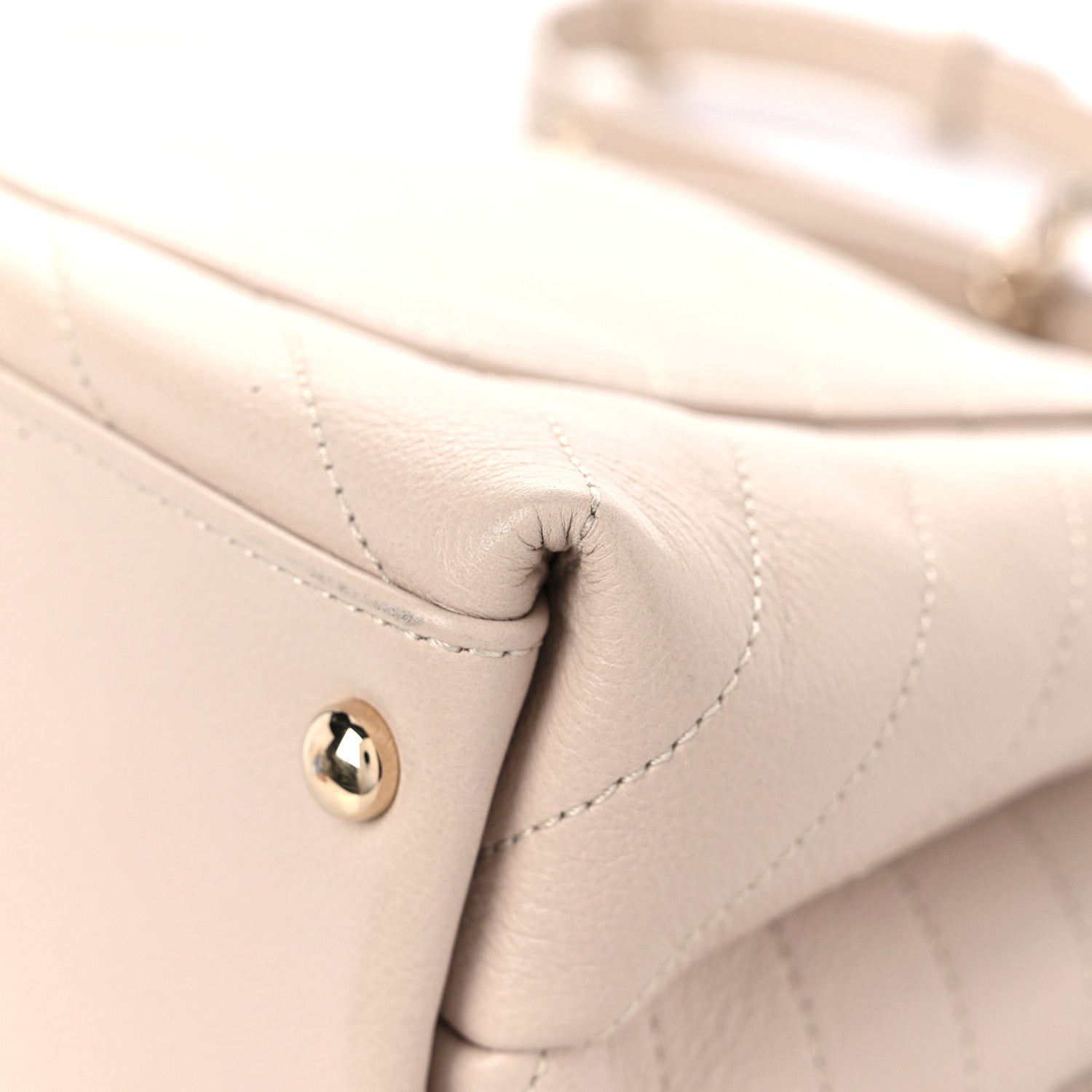 Chanel Grained Calfskin Small Chevron Chic Top Handle Flap Beige 11 of 17