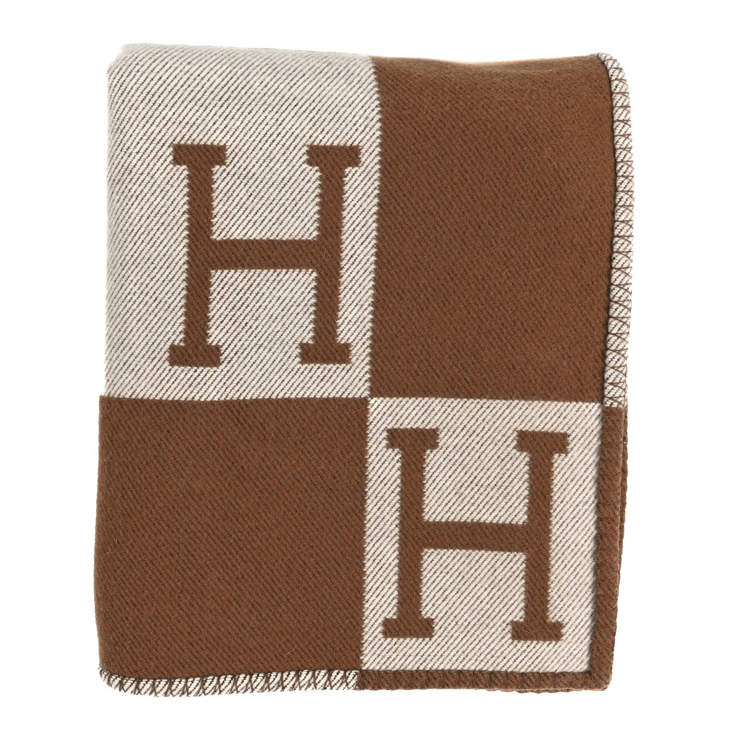 Hermes Wool Cashmere Avalon Blanket Ecru Camel 1 of 4